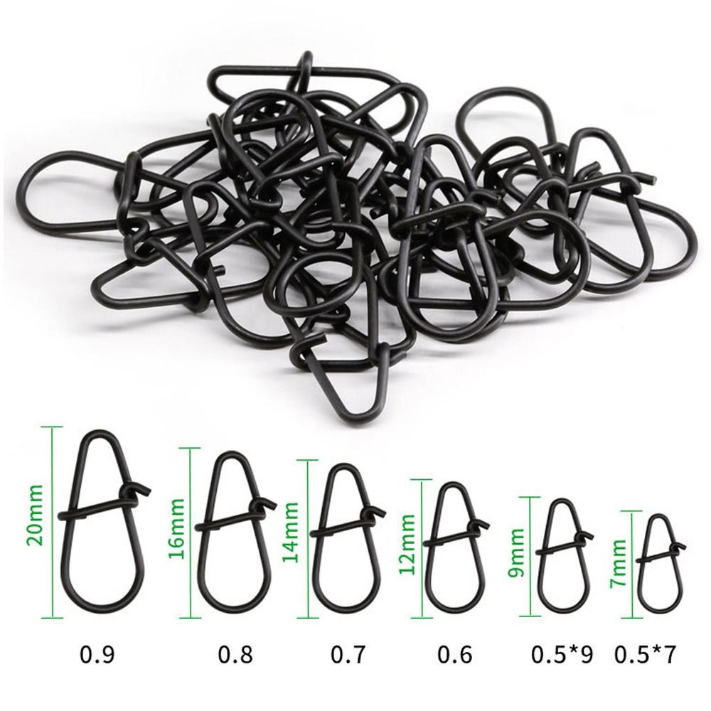 100Pcs/lot Matte black Snap Fi - مراجعة Fishing Hook Stainless Steel وسعره
