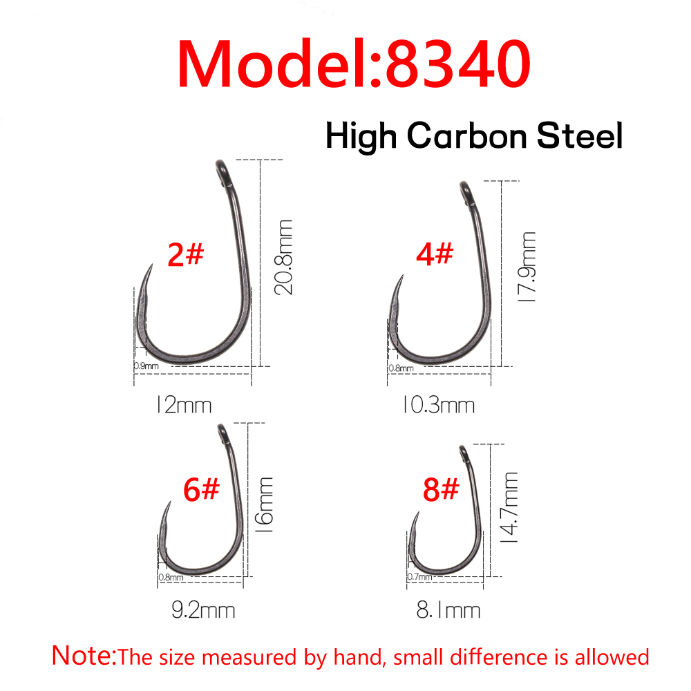 50PCS Matt Black Carp Fishing  - مراجعة Fishing Hook Barbless وسعره