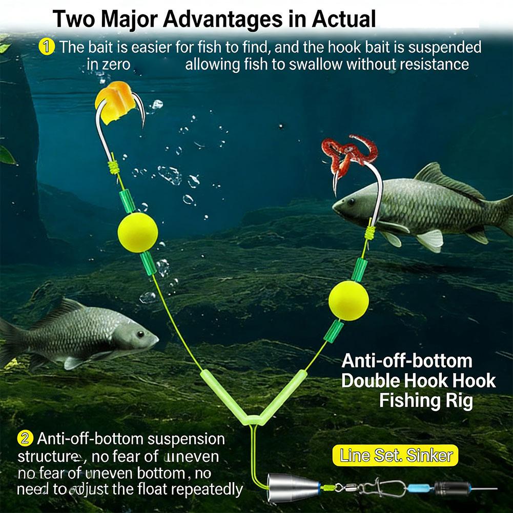 Reverse Off-Bottom Double Hook - مراجعة Fishing Hook Weedless وسعره