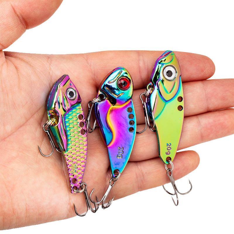 3PCS Metal Colorful VIB Lure 5 - مراجعة Fishing Hook Treble وسعره