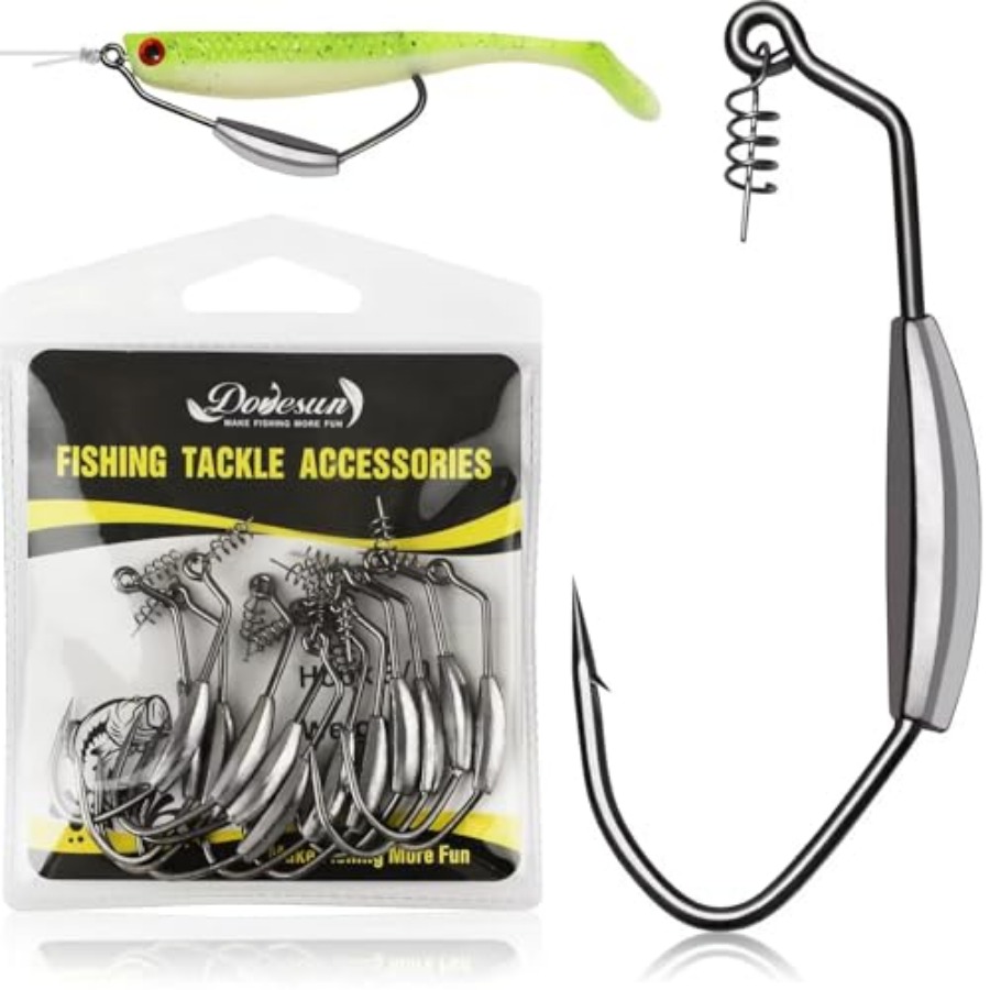 12PCS/44PCS Weighted Swimbait  - مراجعة Fishing Hook Weedless وسعره