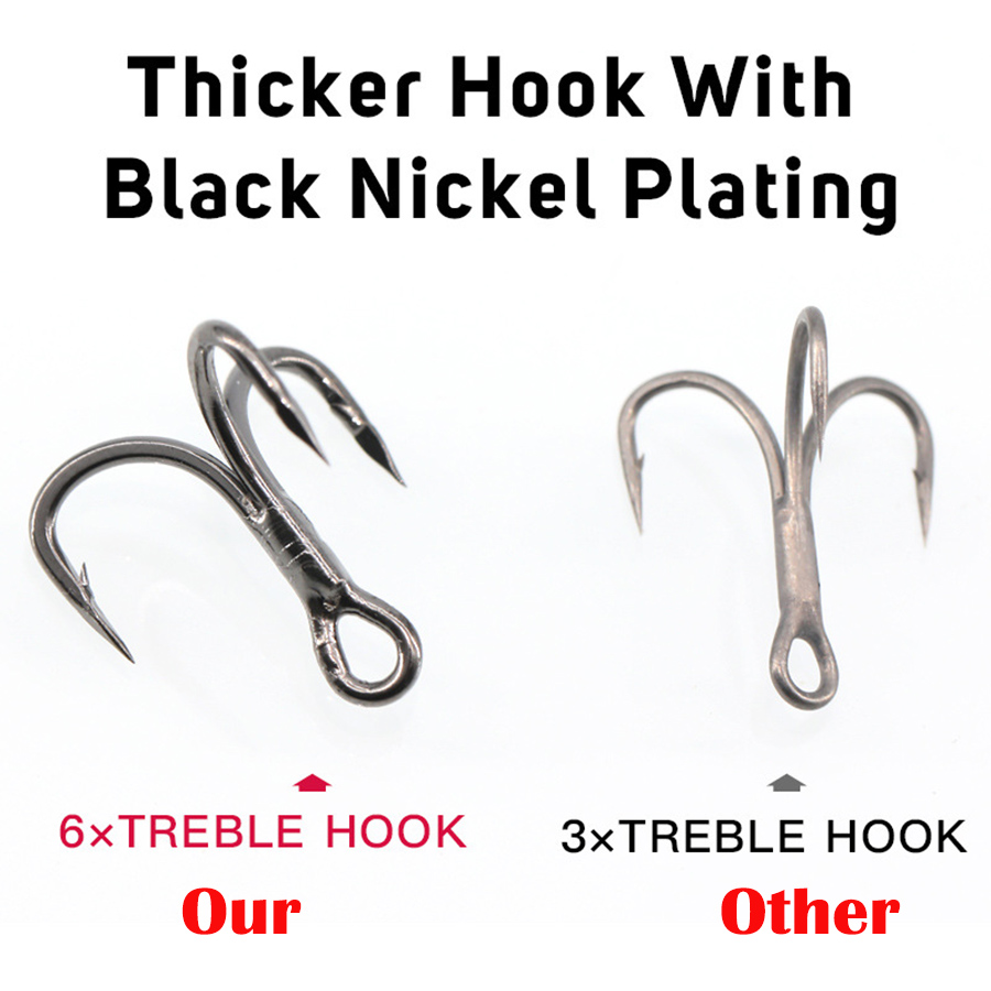 6X Fishing Treble Hooks Black  - مراجعة Fishing Hook Assortment وسعره