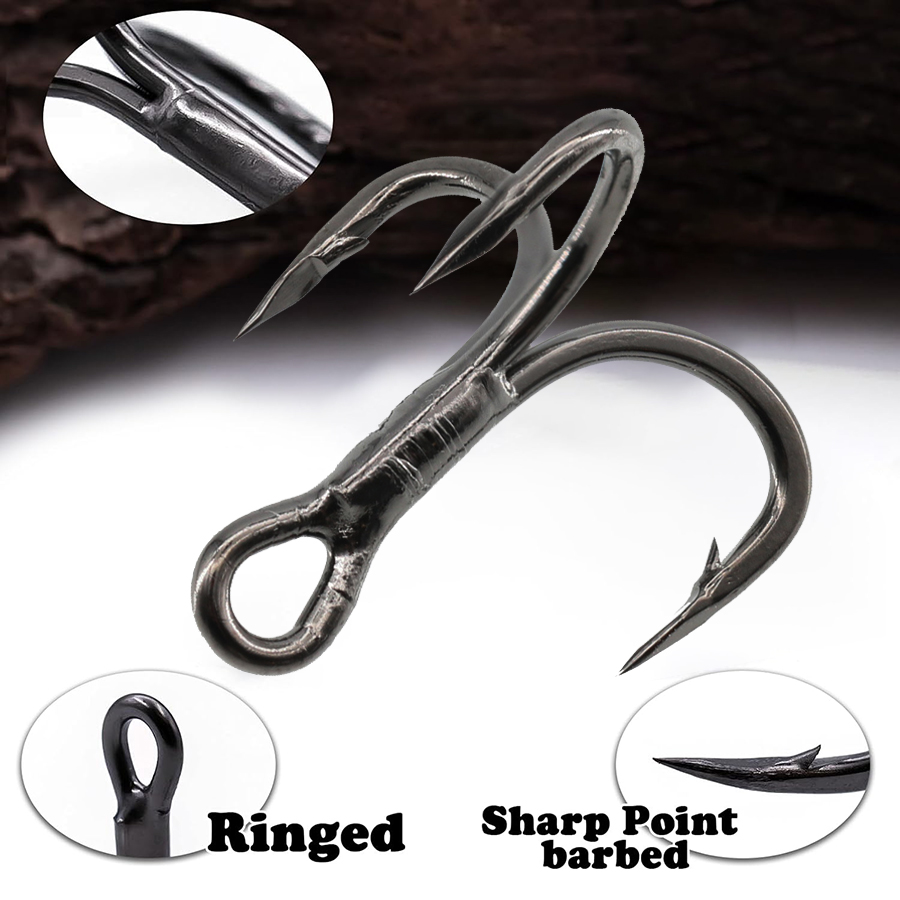 6X Fishing Treble Hooks Black  - مراجعة Fishing Hook Assortment وسعره