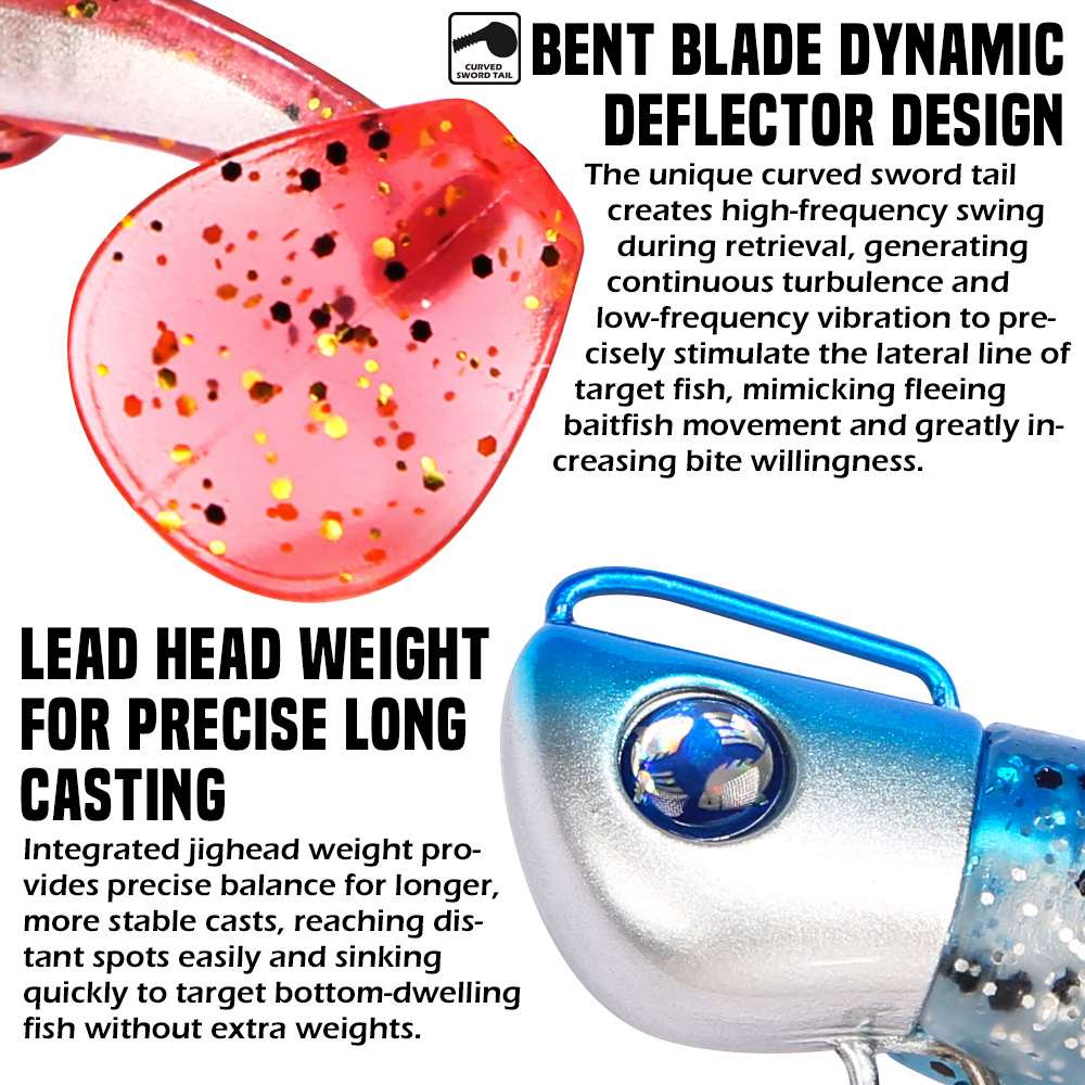 B&U Jighead Pencil Soft Fishin - مراجعة Fishing Hook Treble وسعره