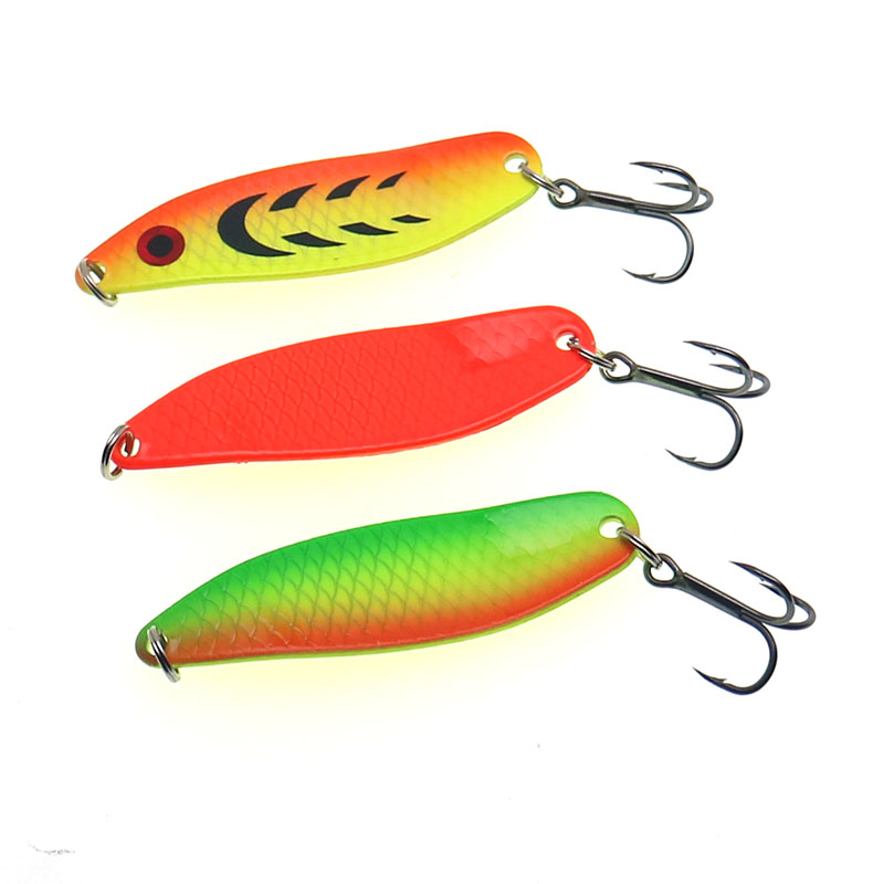 Fishing Lure Metal Spoons Hard - مراجعة Fishing Hook Treble وسعره