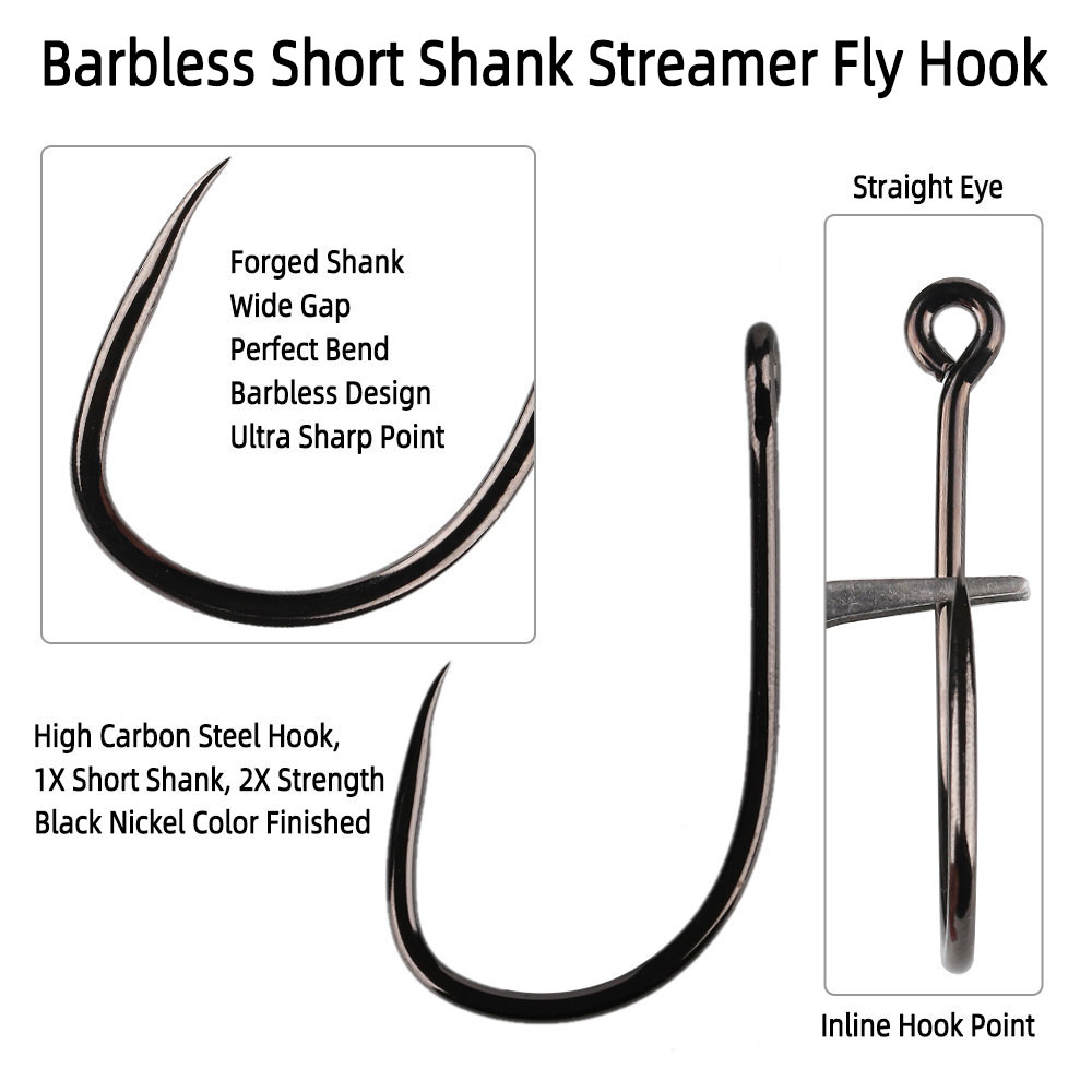 20pcs #1 1/0 2/0 3/0 4/0 5/0 S - مراجعة Fishing Hook Barbless وسعره
